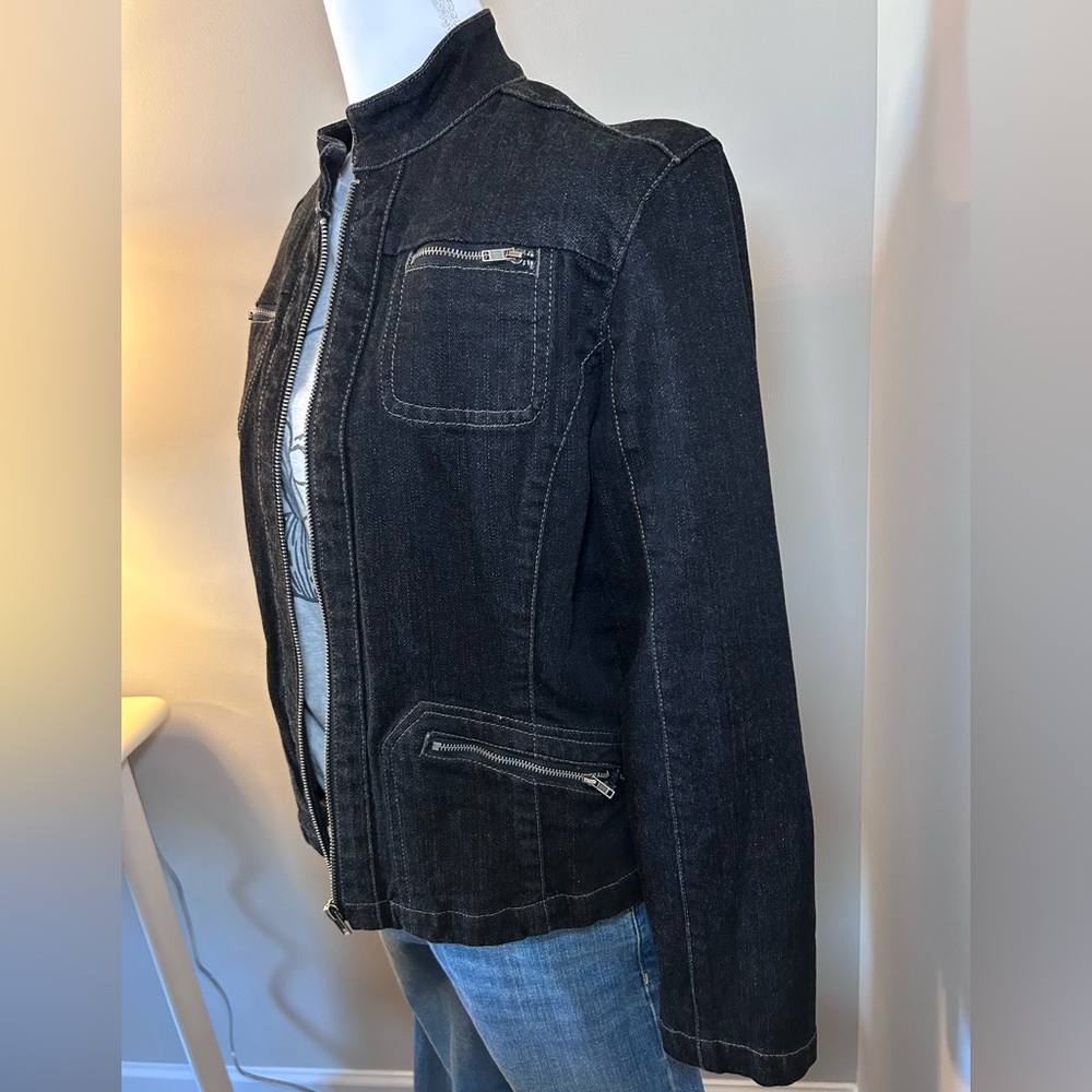 Women’s Black Denim Jean Jacket - Picture 2 of 12